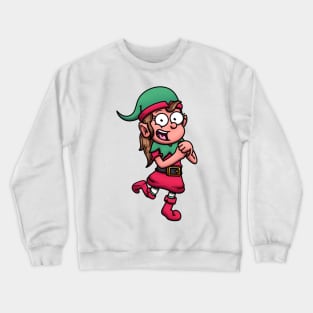 Cute Christmas Elf Girl Crewneck Sweatshirt